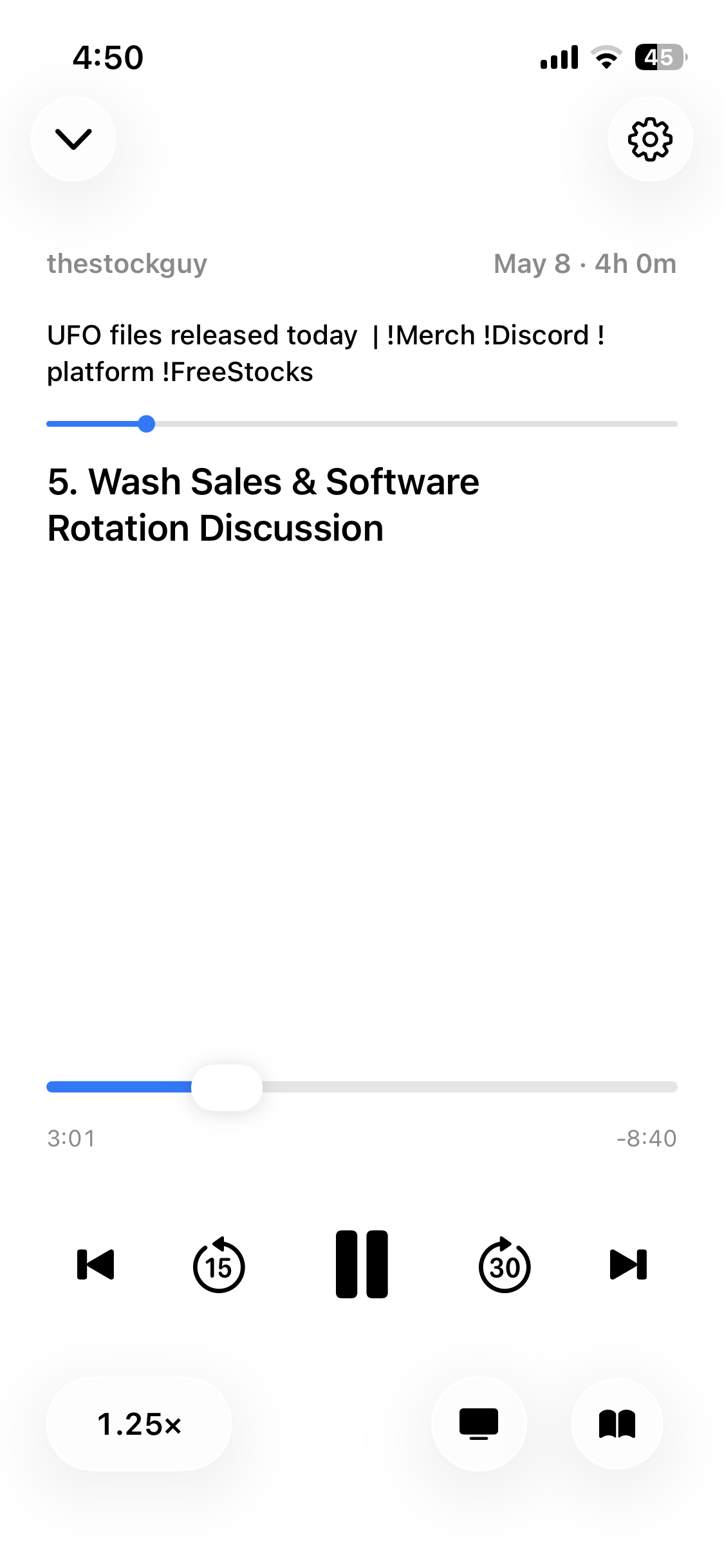 JustAudio iOS app screenshot